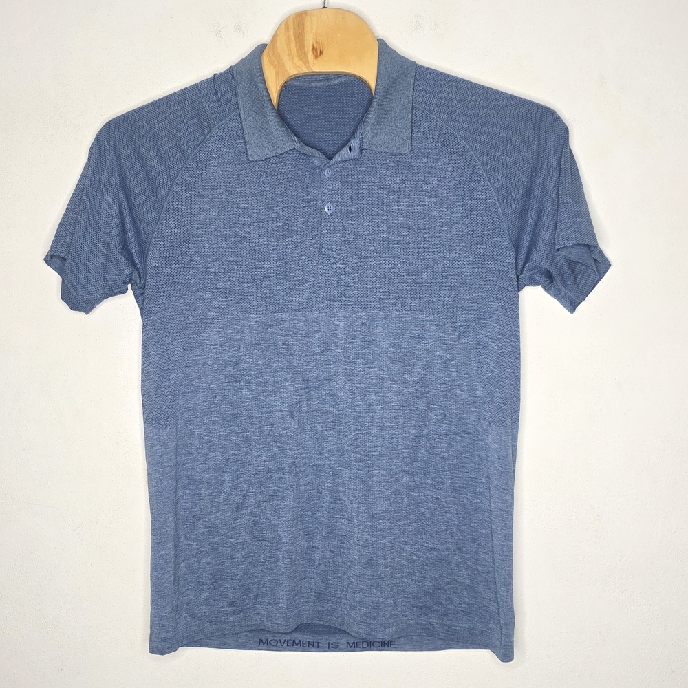 lululemon athletica Heathered Blue Polo Shirt